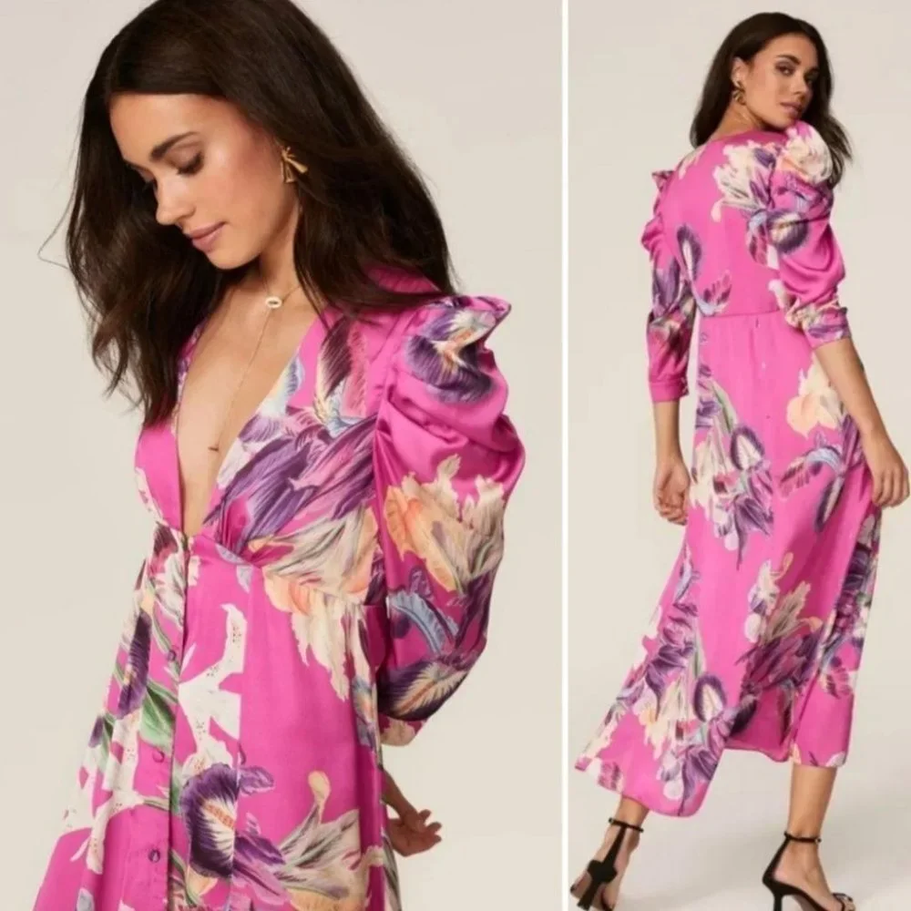 NWT! PatBo Pink Floral Dress Size 4 - Picture 1 of 13
